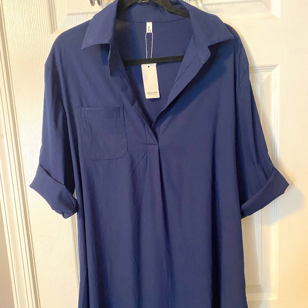 Ekouaer NEW Navy Dress, Size Large